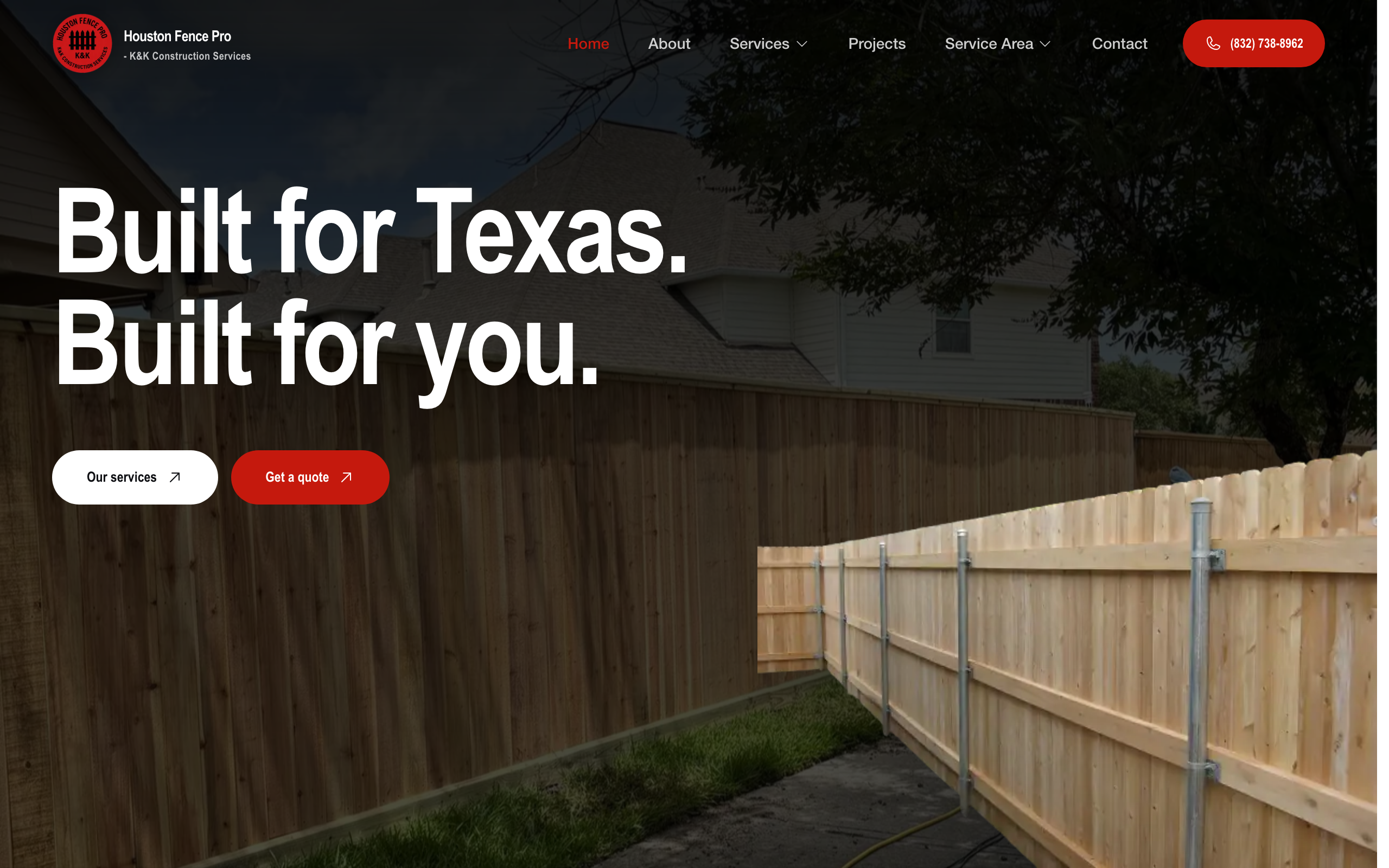 Houston Fence Pro, a client website built by Regen Digital